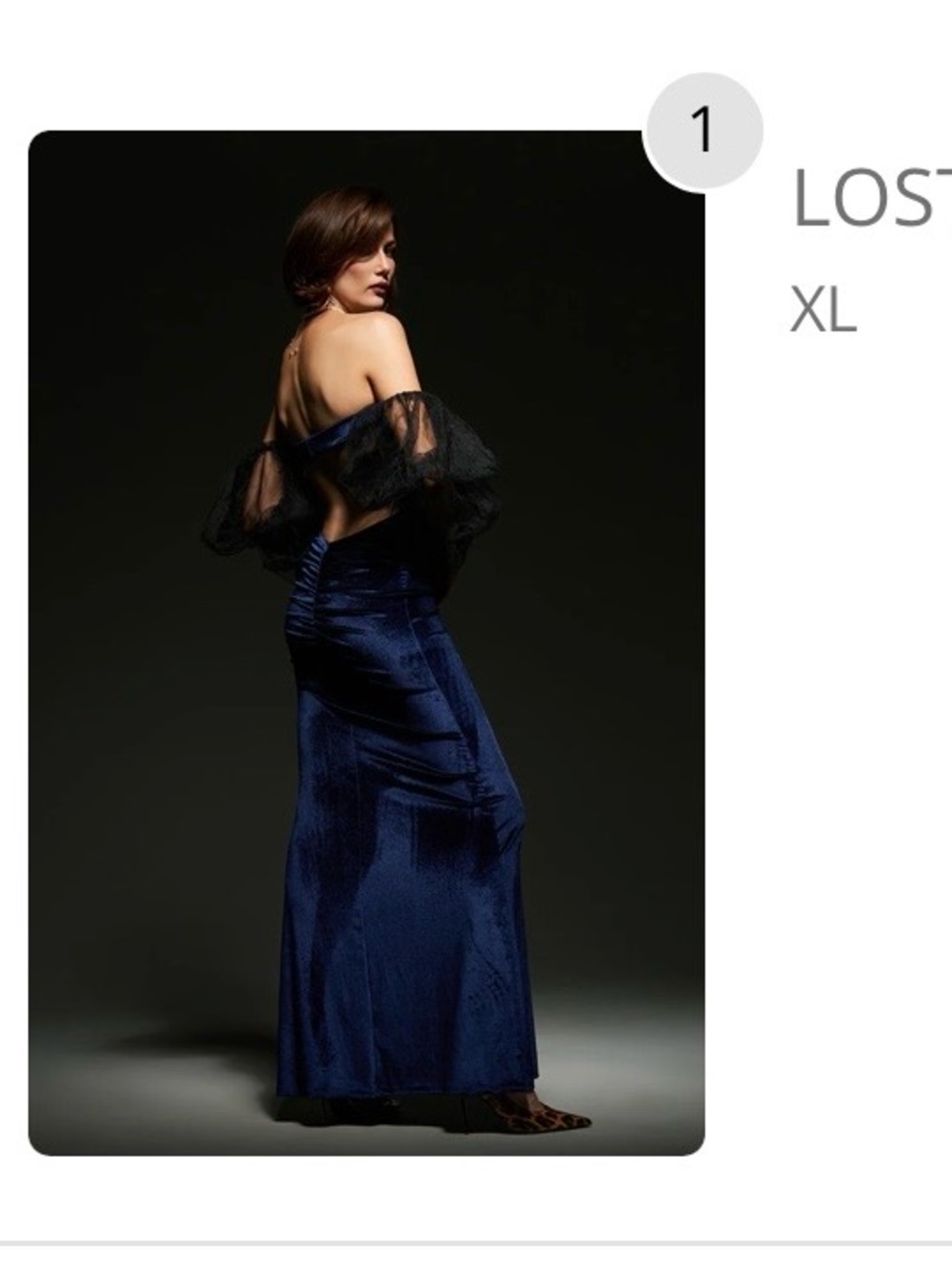 AKIRA Deep Navy Velvet Maxi dress